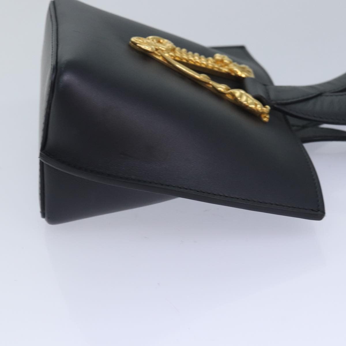 Versace Virtus Black Leather Handbag (Pre-Owned) Size ONE SIZE - 9 Thumbnail