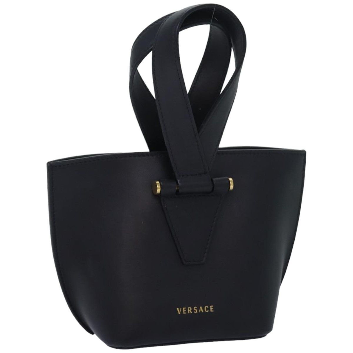 Versace Virtus Black Leather Handbag (Pre-Owned) Size ONE SIZE - 2 Thumbnail