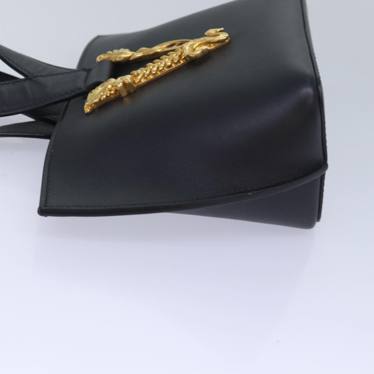 Versace Virtus Black Leather Handbag (Pre-Owned) Size ONE SIZE - 10 Thumbnail