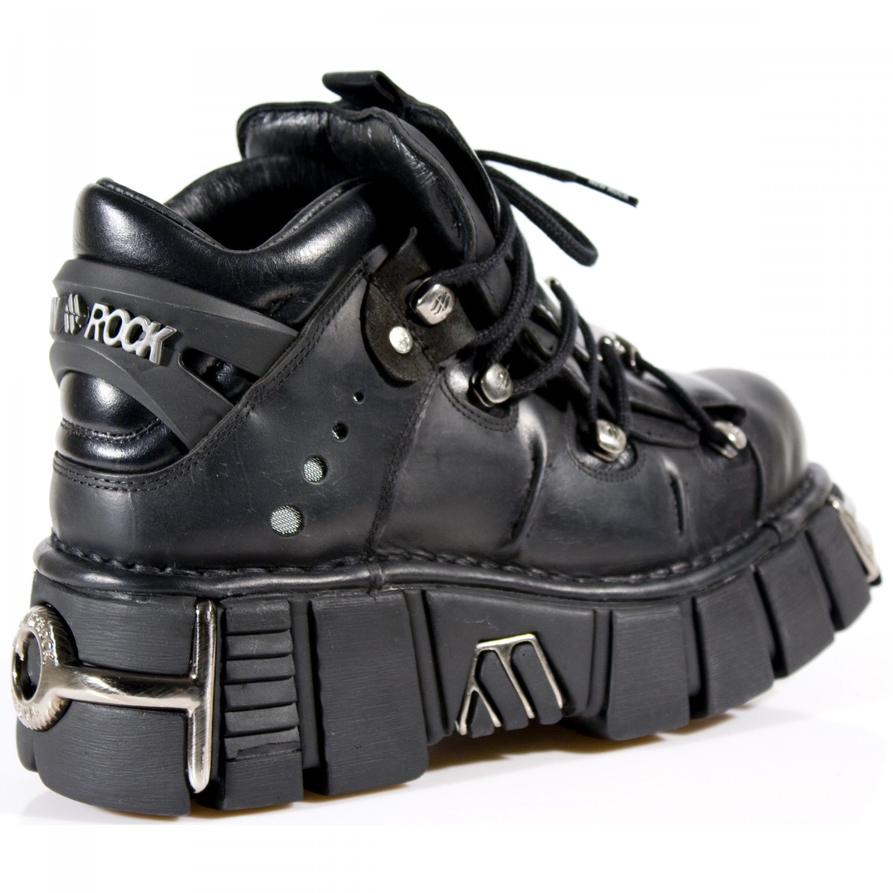 New Rock × Vetements New Rock M106-S1 Black Tower Platform Ankle Boots ...