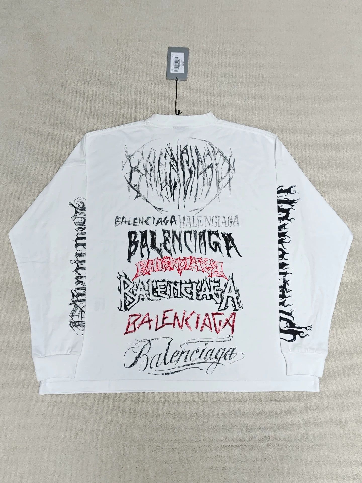 Balenciaga Balenciaga 24SS diy mental the Year of the Loong opium graffiti long sleeve Size US S / EU 44-46 / 1 - 2 Thumbnail