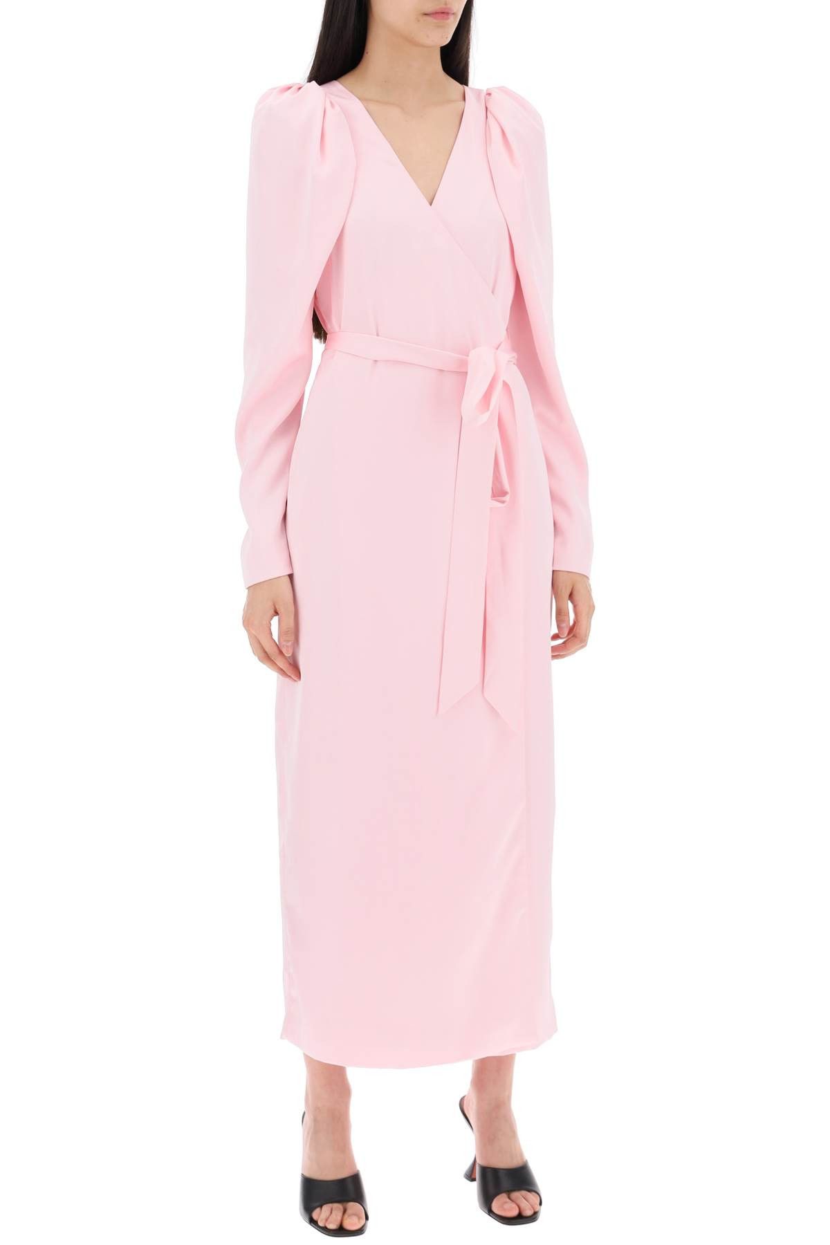 ROTATE ROTATE Satin Wrap Midi Dress With A Crossover Size XS / US 0-2 / IT 36-38 - 2 Thumbnail