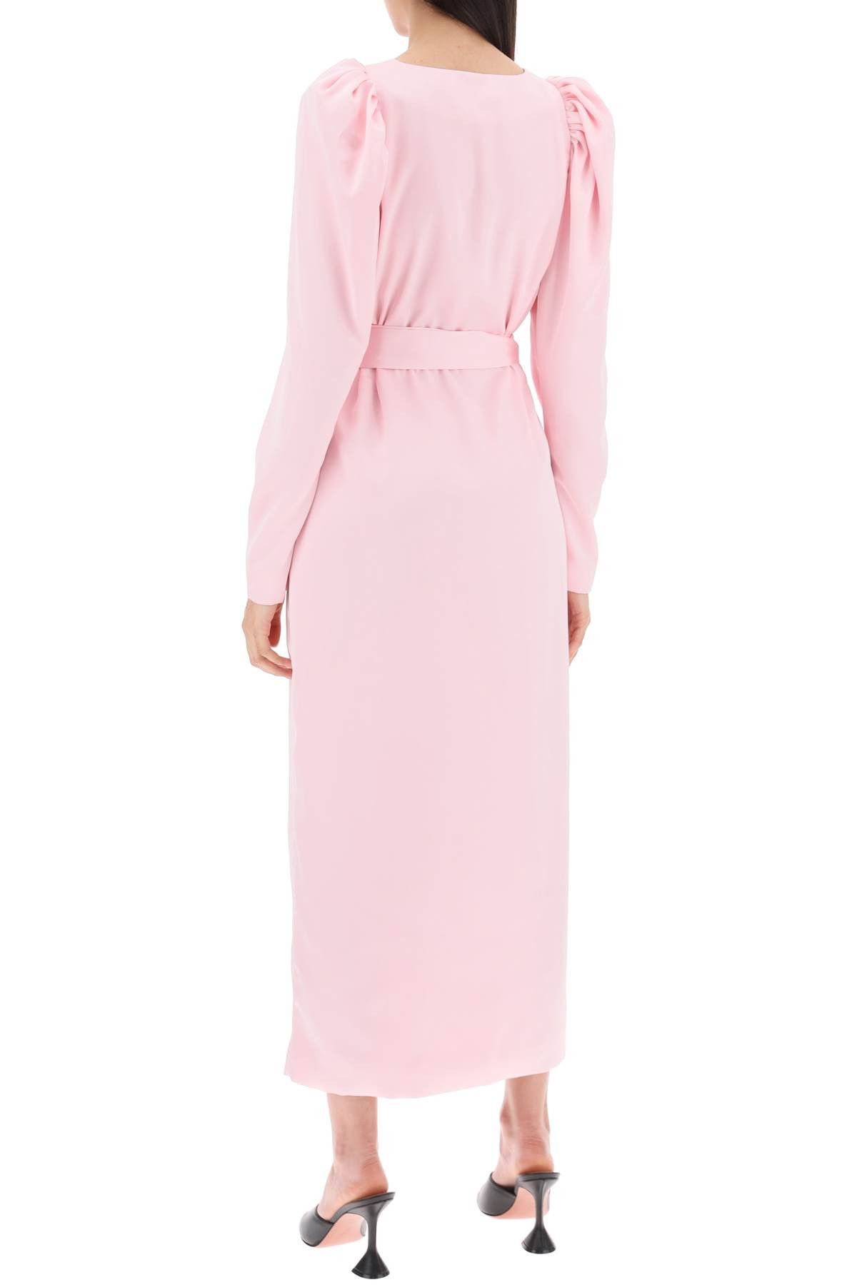 ROTATE ROTATE Satin Wrap Midi Dress With A Crossover Size XS / US 0-2 / IT 36-38 - 3 Thumbnail