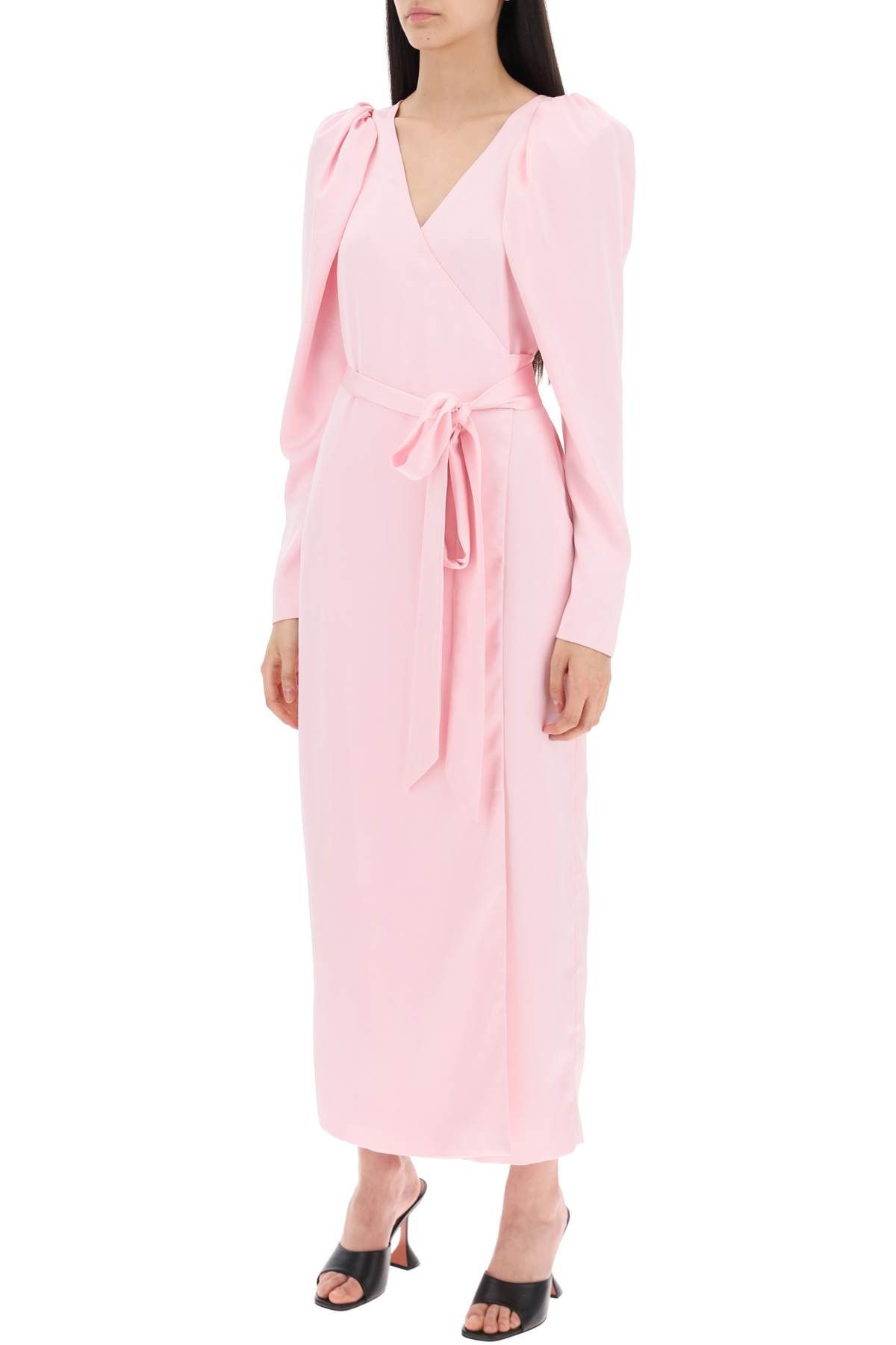 ROTATE ROTATE Satin Wrap Midi Dress With A Crossover Size XS / US 0-2 / IT 36-38 - 4 Thumbnail