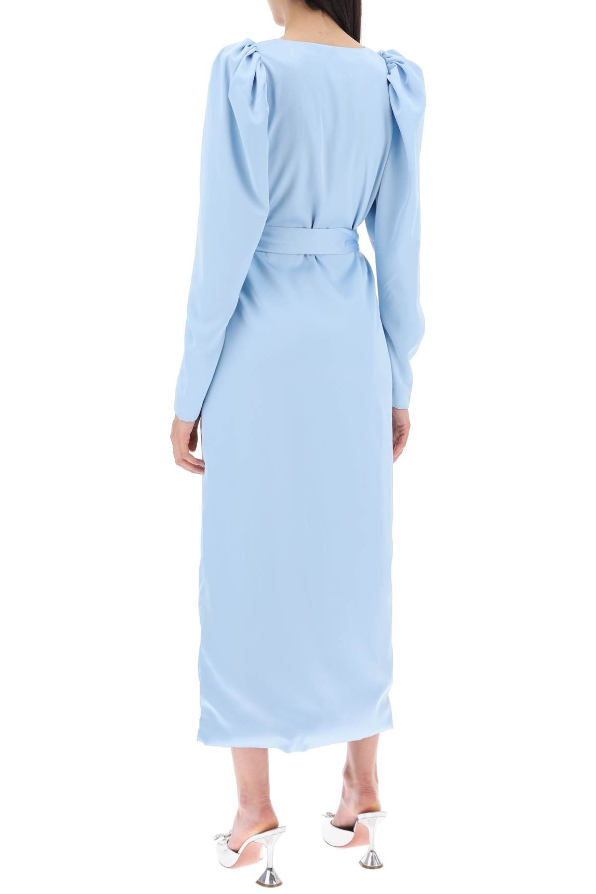 ROTATE ROTATE Satin Wrap Midi Dress With A Crossover Size XS / US 0-2 / IT 36-38 - 3 Thumbnail