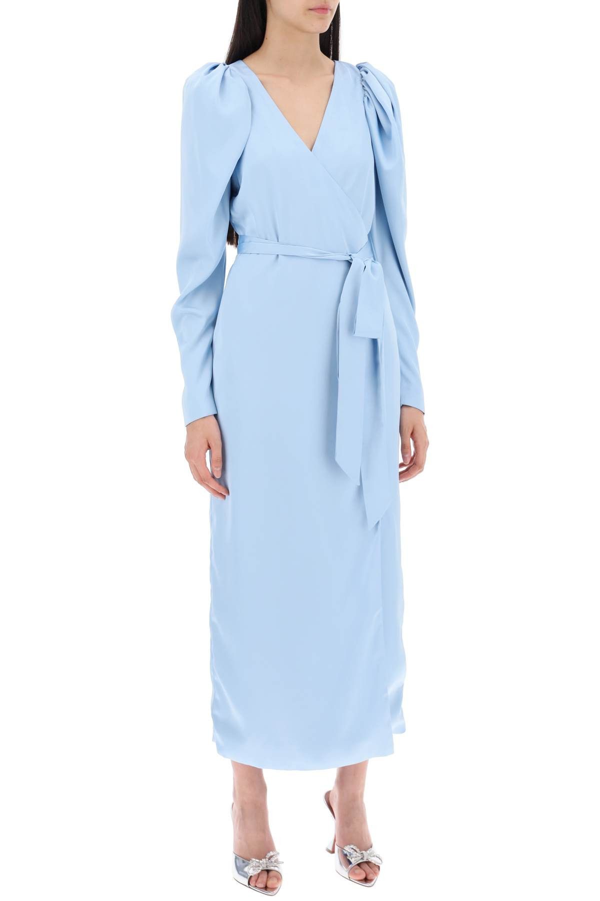 ROTATE ROTATE Satin Wrap Midi Dress With A Crossover Size XS / US 0-2 / IT 36-38 - 2 Thumbnail