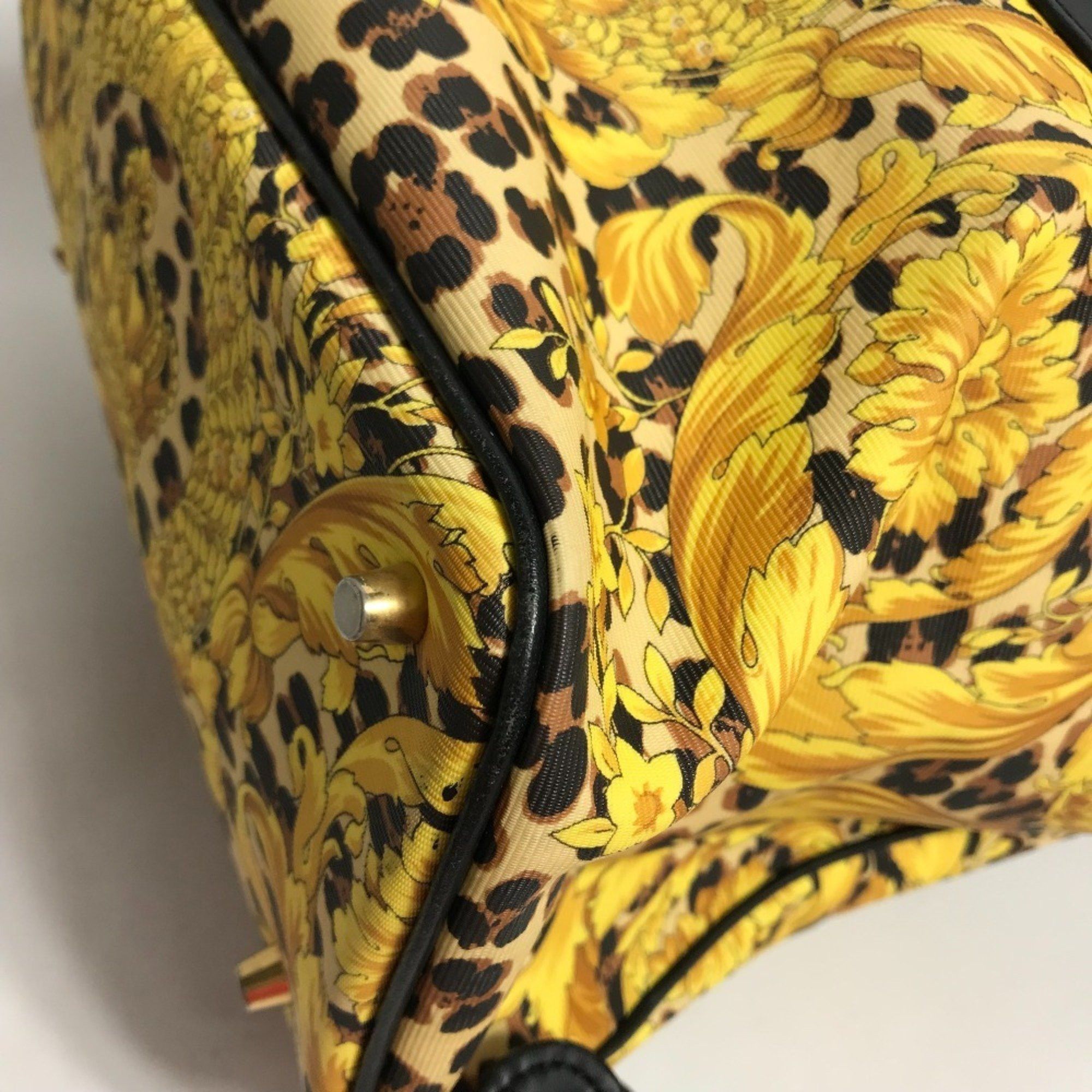 Versace VERSACE Leopard Backpack Leather Women's Yellow Size ONE SIZE - 3 Thumbnail