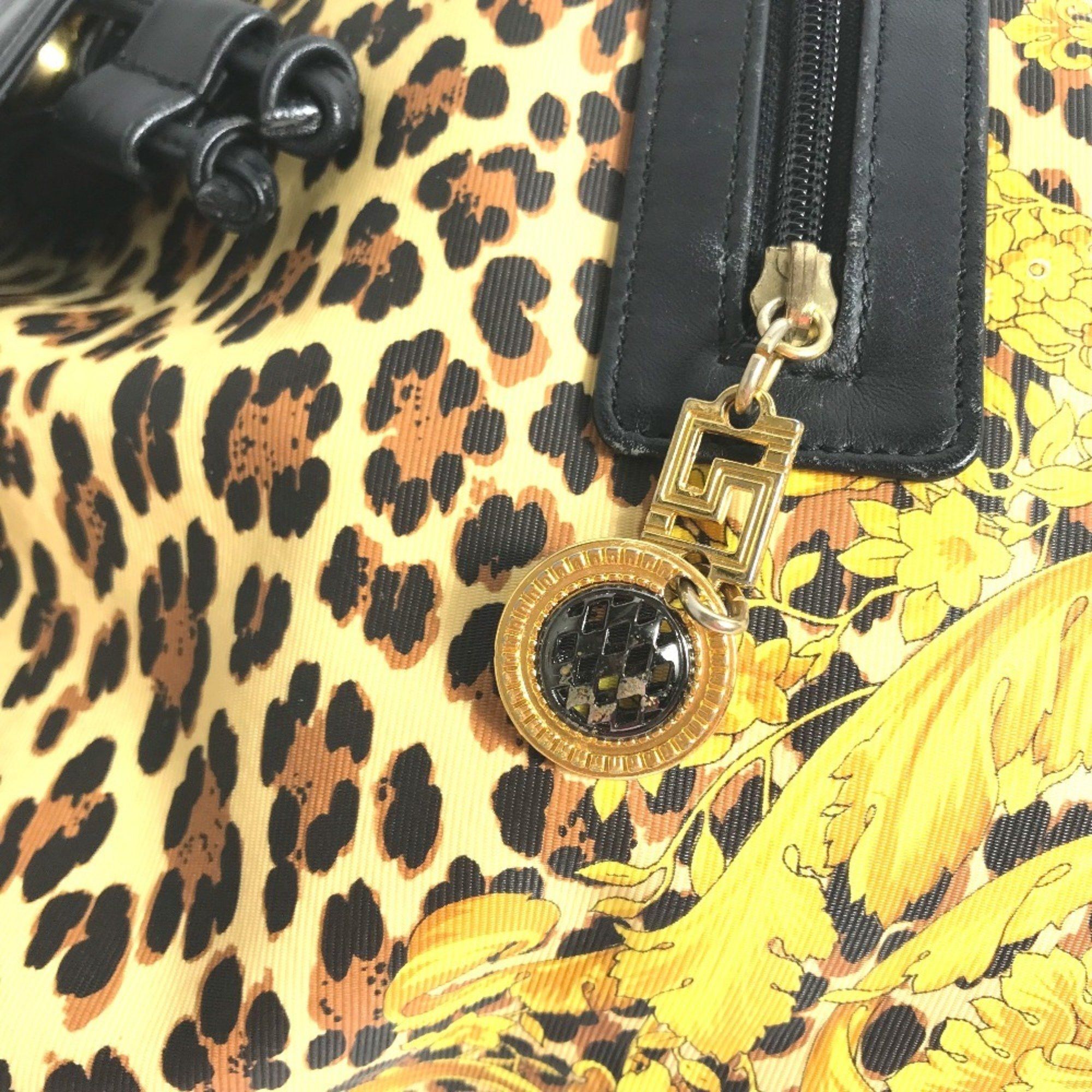 Versace VERSACE Leopard Backpack Leather Women's Yellow Size ONE SIZE - 7 Thumbnail