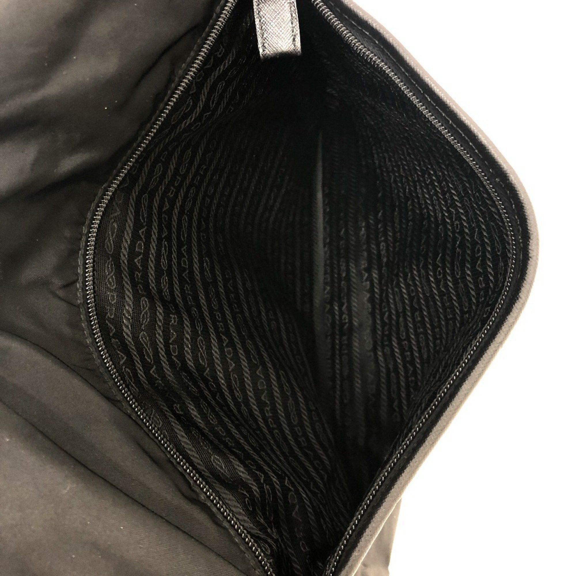 Prada Prada V166 Bag Shoulder Nylon Leather Men's Black Size ONE SIZE - 15 Thumbnail