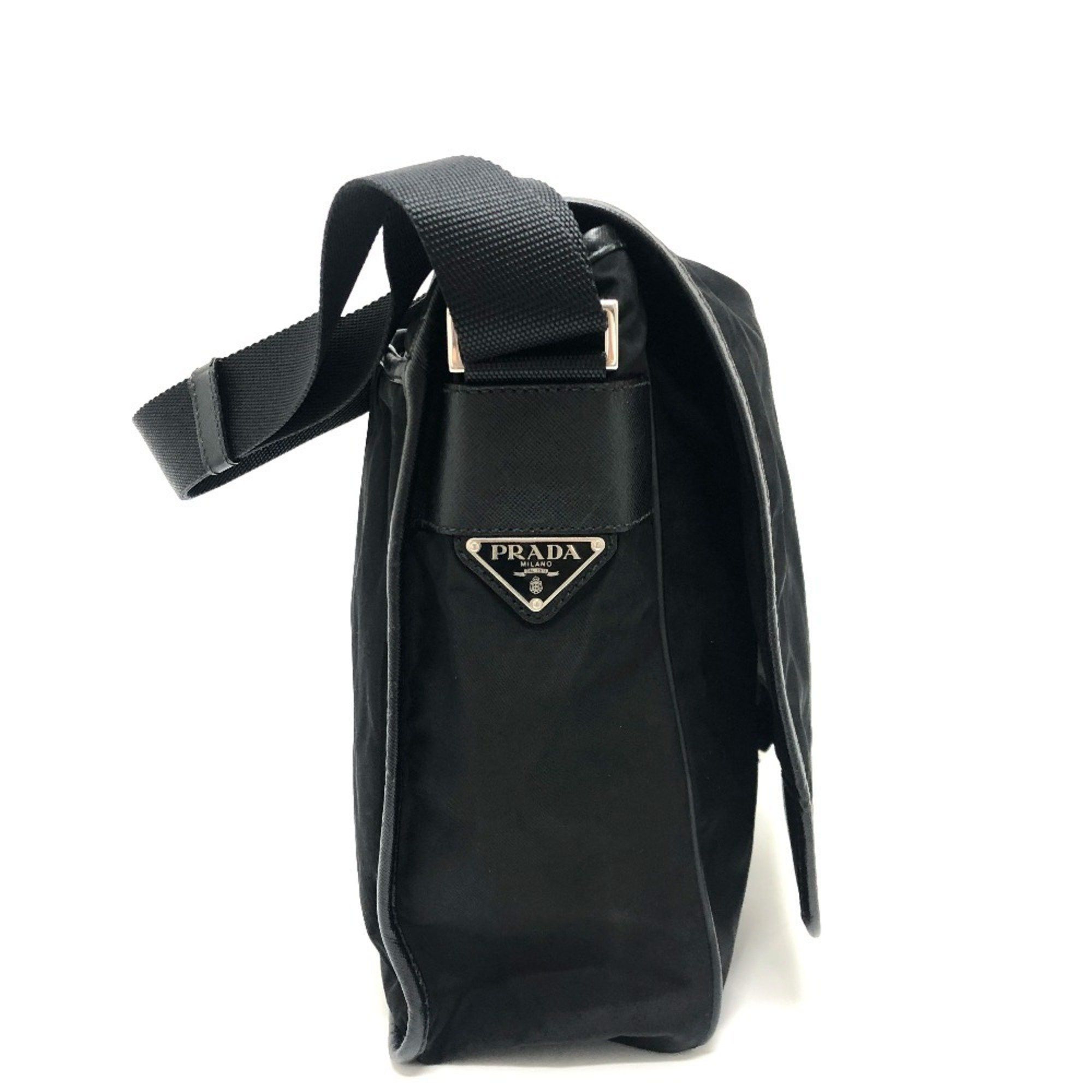 Prada Prada V166 Bag Shoulder Nylon Leather Men's Black Size ONE SIZE - 3 Thumbnail