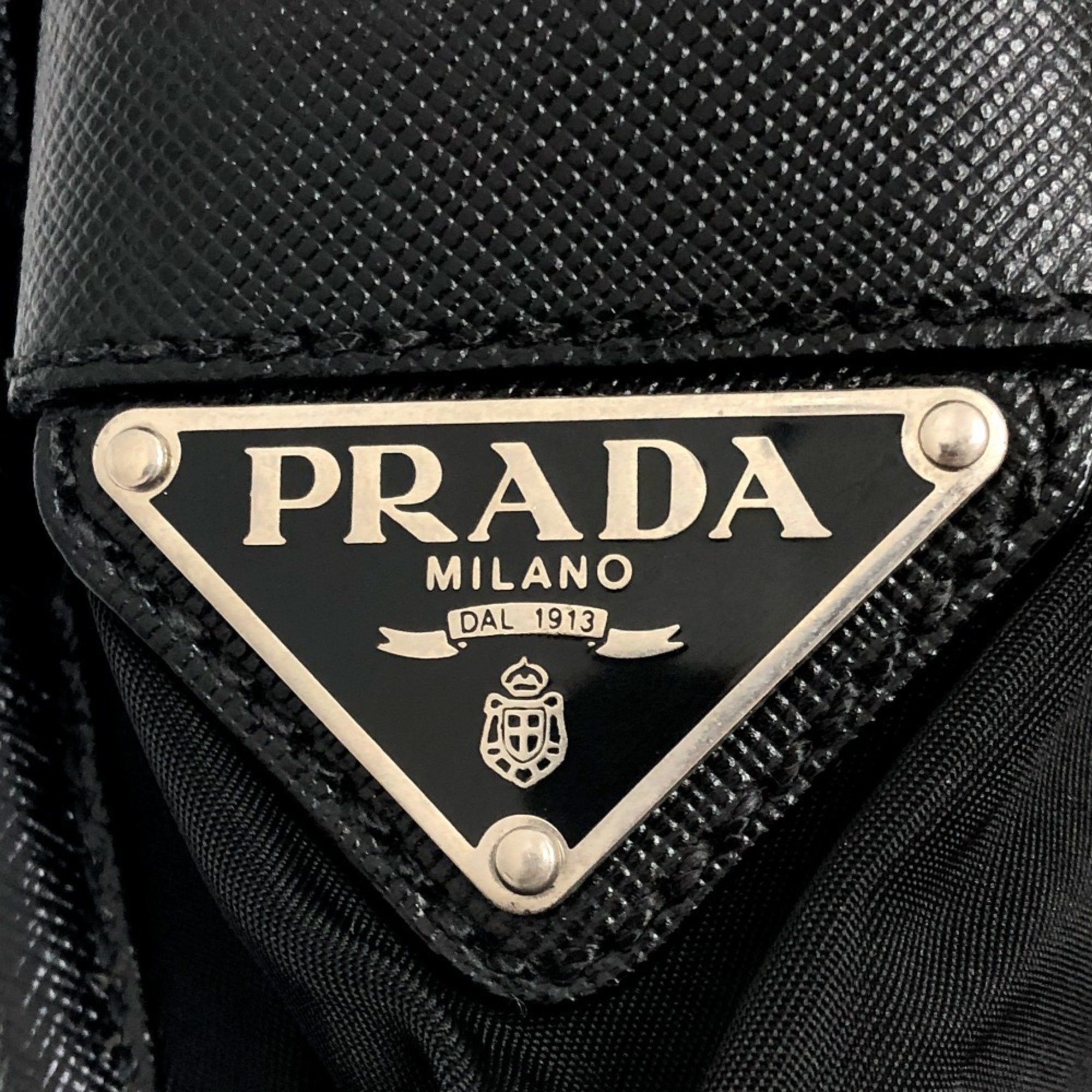 Prada Prada V166 Bag Shoulder Nylon Leather Men's Black Size ONE SIZE - 13 Thumbnail