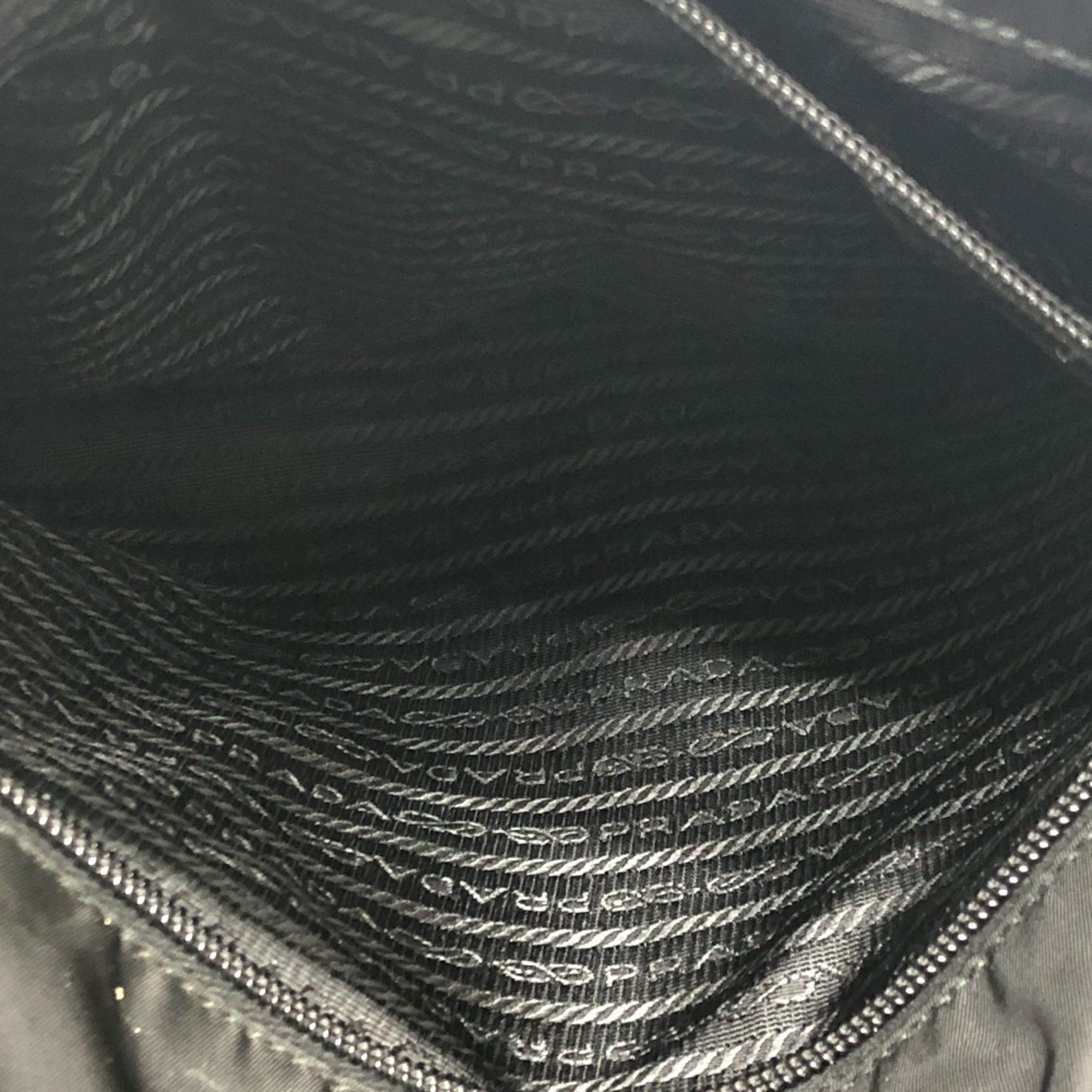 Prada Prada V166 Bag Shoulder Nylon Leather Men's Black Size ONE SIZE - 14 Thumbnail