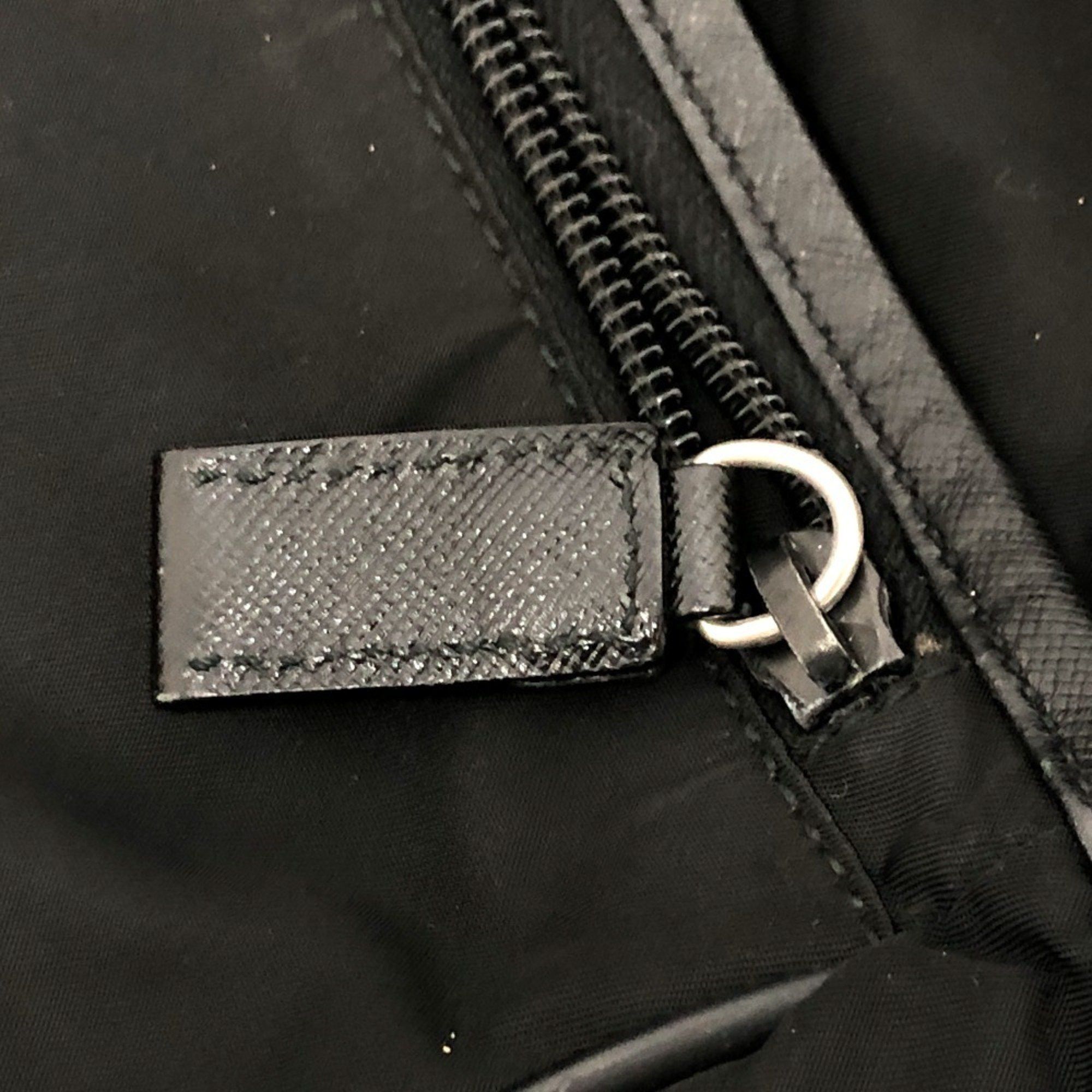 Prada Prada V166 Bag Shoulder Nylon Leather Men's Black Size ONE SIZE - 9 Thumbnail