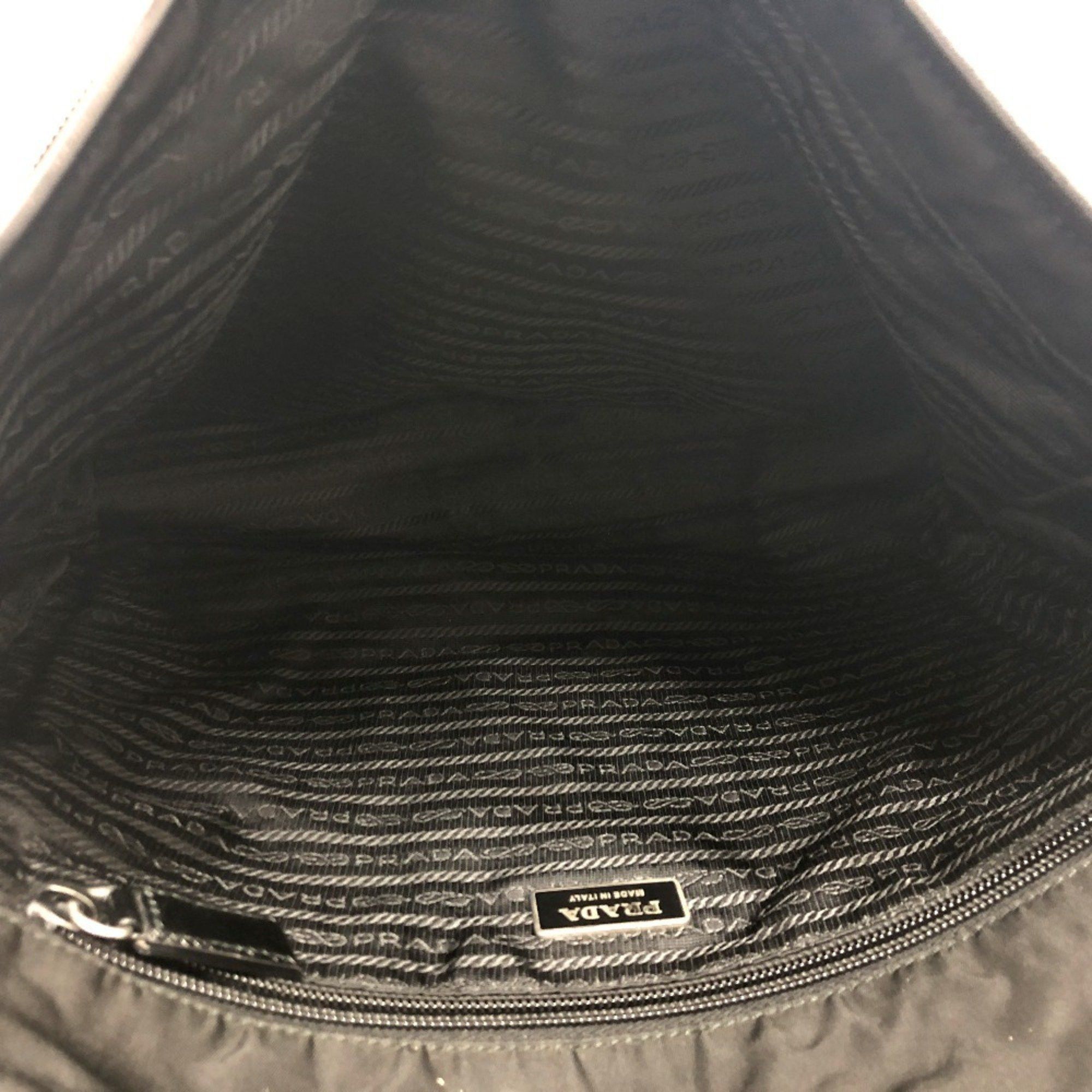 Prada Prada V166 Bag Shoulder Nylon Leather Men's Black Size ONE SIZE - 11 Thumbnail