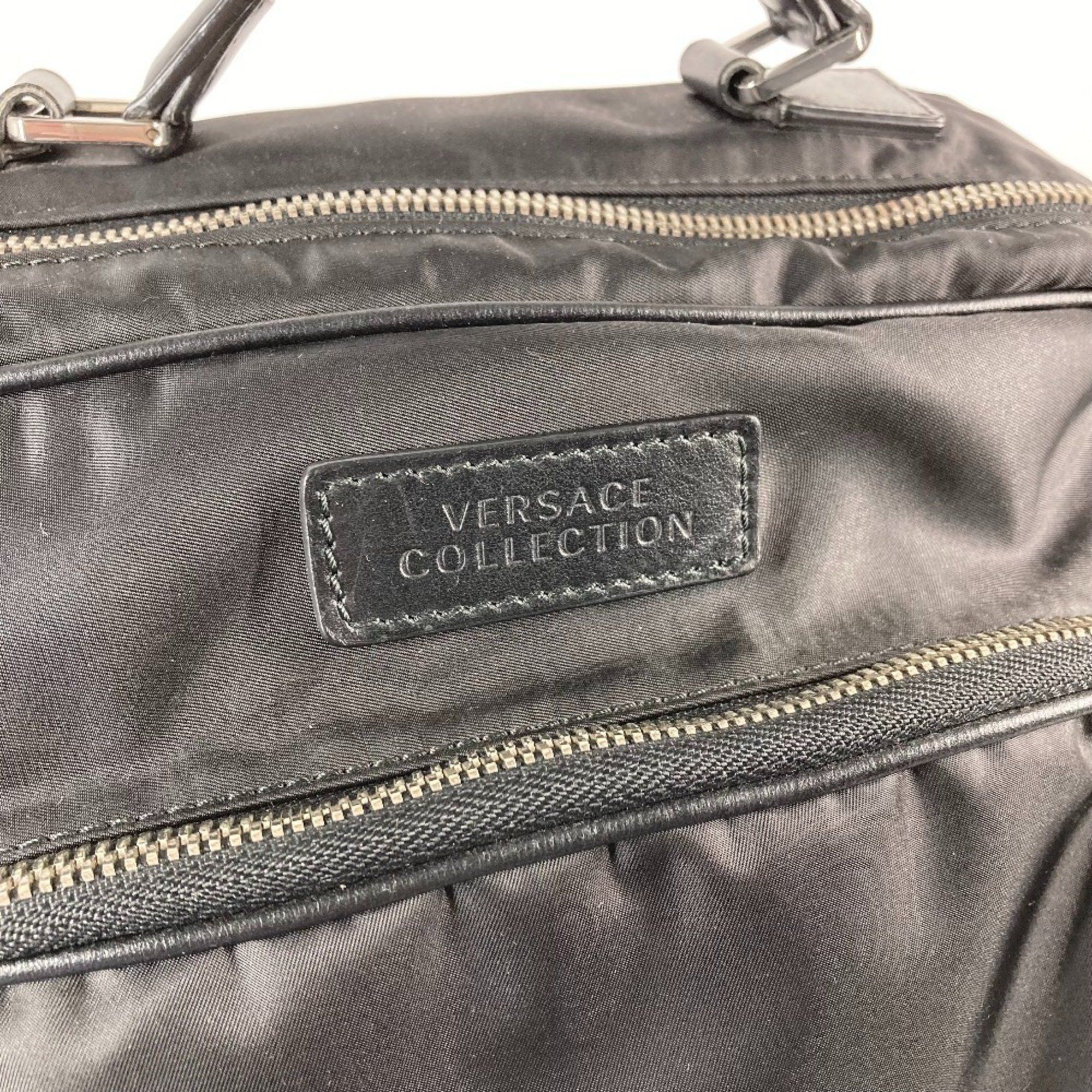 Versace Versace Backpack Bag Handbag Rucksack Nylon Leather Men's Black Size ONE SIZE - 11 Thumbnail