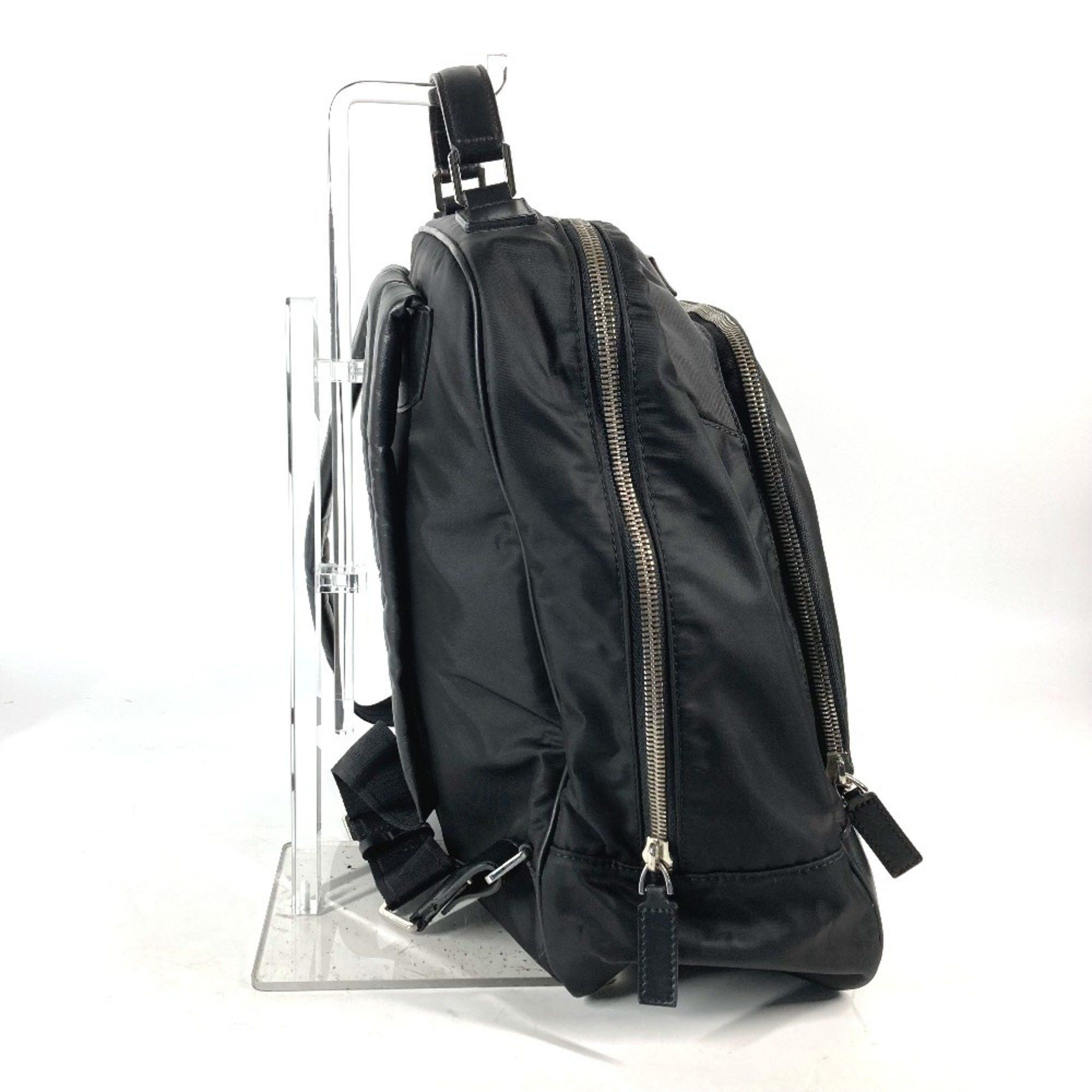 Versace Versace Backpack Bag Handbag Rucksack Nylon Leather Men's Black Size ONE SIZE - 4 Thumbnail
