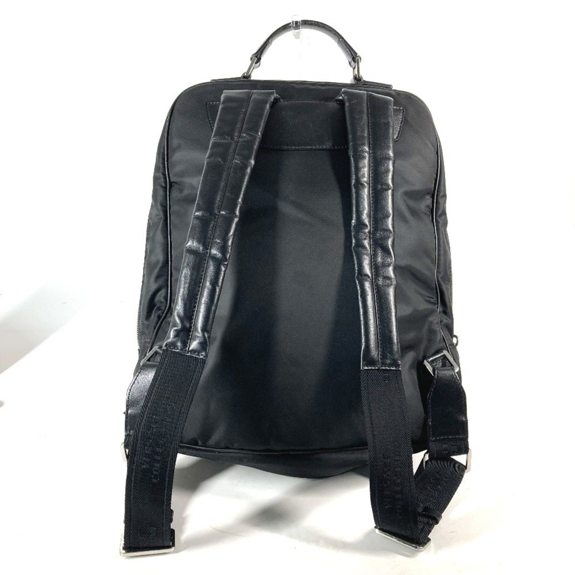 Versace Versace Backpack Bag Handbag Rucksack Nylon Leather Men's Black Size ONE SIZE - 2 Thumbnail