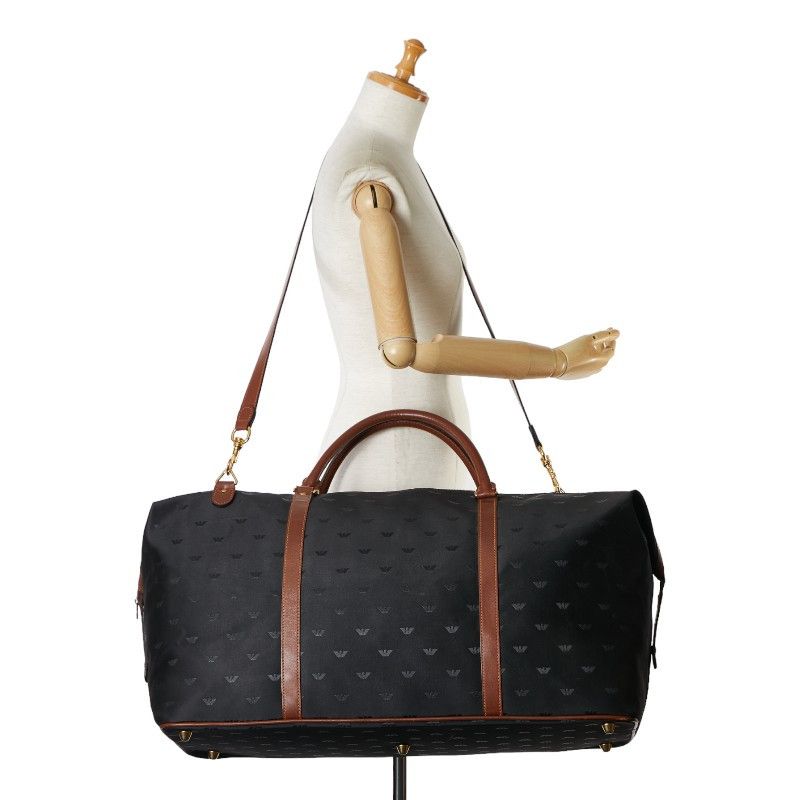 Stella McCartney Armani Nylon Leather Logo Boston Travel Bag Canvas Travel Bag in Good Condition Size ONE SIZE - 10 Thumbnail
