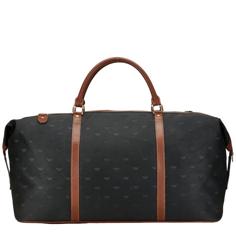 Stella McCartney Armani Nylon Leather Logo Boston Travel Bag Canvas Travel Bag in Good Condition Size ONE SIZE - 4 Thumbnail