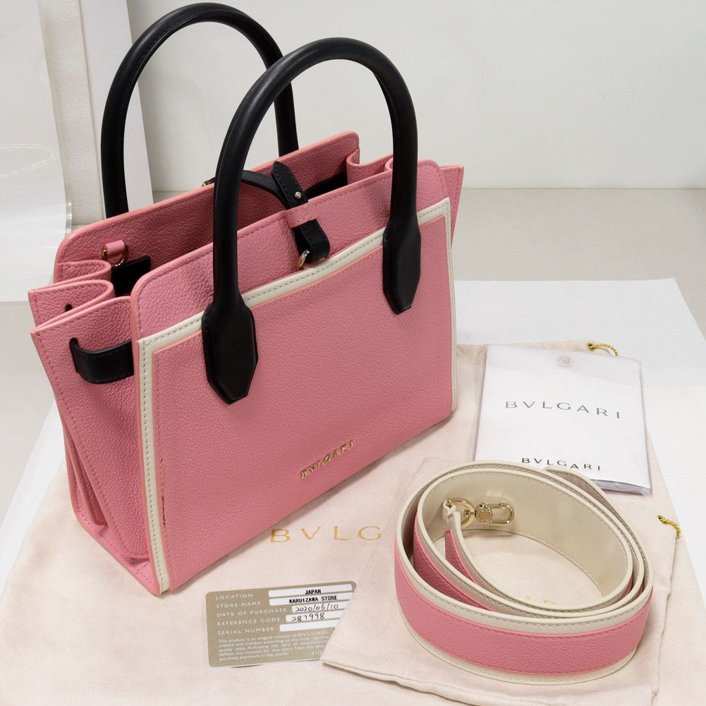 Bvlgari Bvlgari Bvlgari Alba Calfskin 2WAY Handbag Shoulder Bag Leather Handbag 287998 in Pristine Condition Size ONE SIZE - 3 Thumbnail