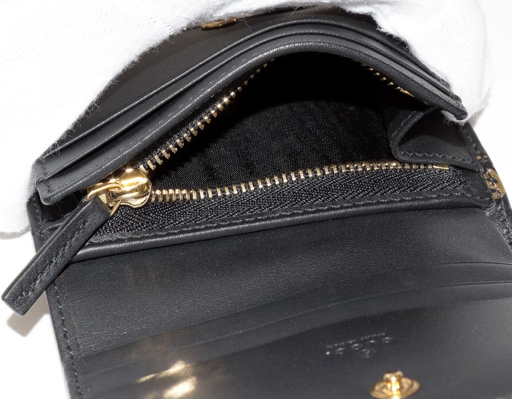 Gucci Gucci Gucci Compact Bifold Wallet with Coin Pocket Black Calf 548071 Leather Short Wallet 548071 in Pristine Condition Size ONE SIZE - 4 Thumbnail