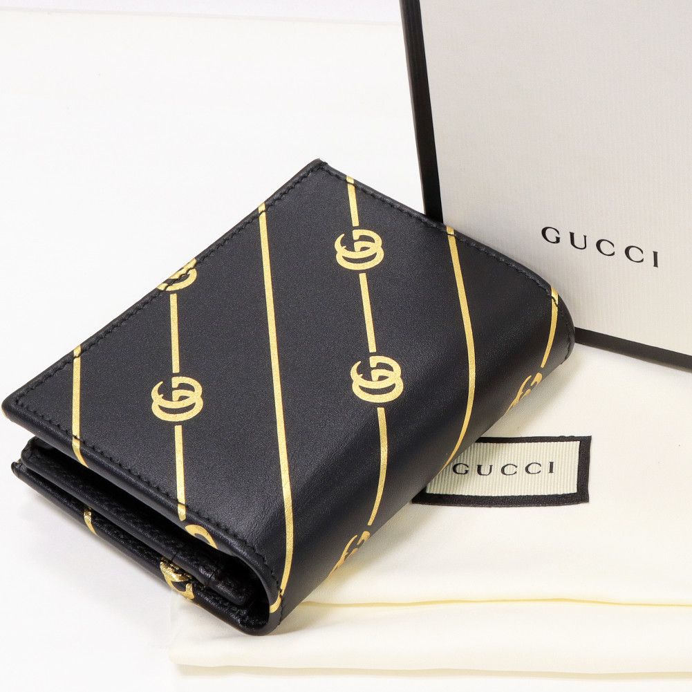 Gucci Gucci Gucci Compact Bifold Wallet with Coin Pocket Black Calf 548071 Leather Short Wallet 548071 in Pristine Condition Size ONE SIZE - 2 Thumbnail