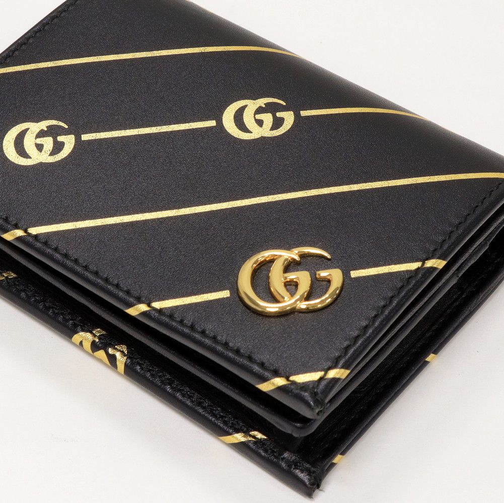 Gucci Gucci Gucci Compact Bifold Wallet with Coin Pocket Black Calf 548071 Leather Short Wallet 548071 in Pristine Condition Size ONE SIZE - 6 Thumbnail