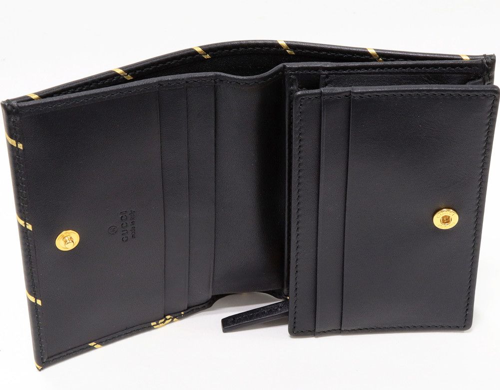 Gucci Gucci Gucci Compact Bifold Wallet with Coin Pocket Black Calf 548071 Leather Short Wallet 548071 in Pristine Condition Size ONE SIZE - 3 Thumbnail