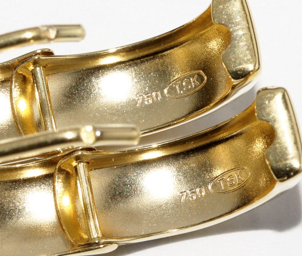 Other Other K18YG, K18WG, K18PG Hoop Earrings Metal Earrings ps279 in Pristine Condition Size ONE SIZE - 4 Thumbnail