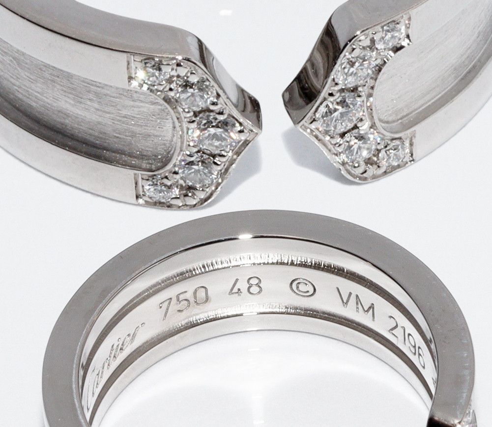 Cartier Cartier Cartier K18WG Diamond Ring B40442 Metal Ring B40442 in Great Condition Size ONE SIZE - 5 Thumbnail