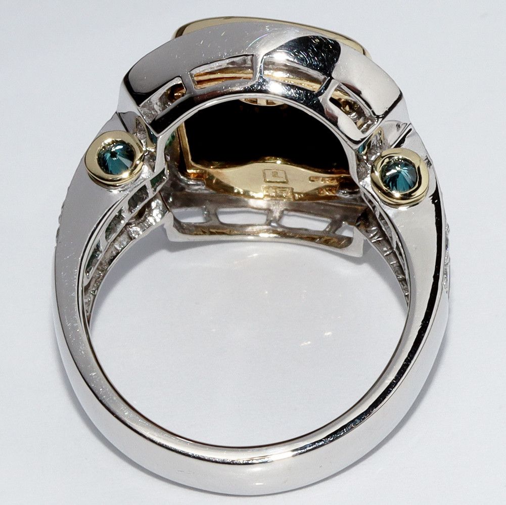 Other Other K18YG Pt900 Emerald Ring with Blue Diamond and Enamel Metal Ring in Great Condition Size ONE SIZE - 3 Thumbnail