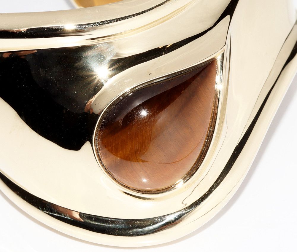 Tiffany & Co. Tiffany & Co Tiffany & Co K18YG Tiger Eye Elsa Peretti Bone Cuff Bangle Metal Bangle 2401407 in Great Condition Size ONE SIZE - 5 Thumbnail