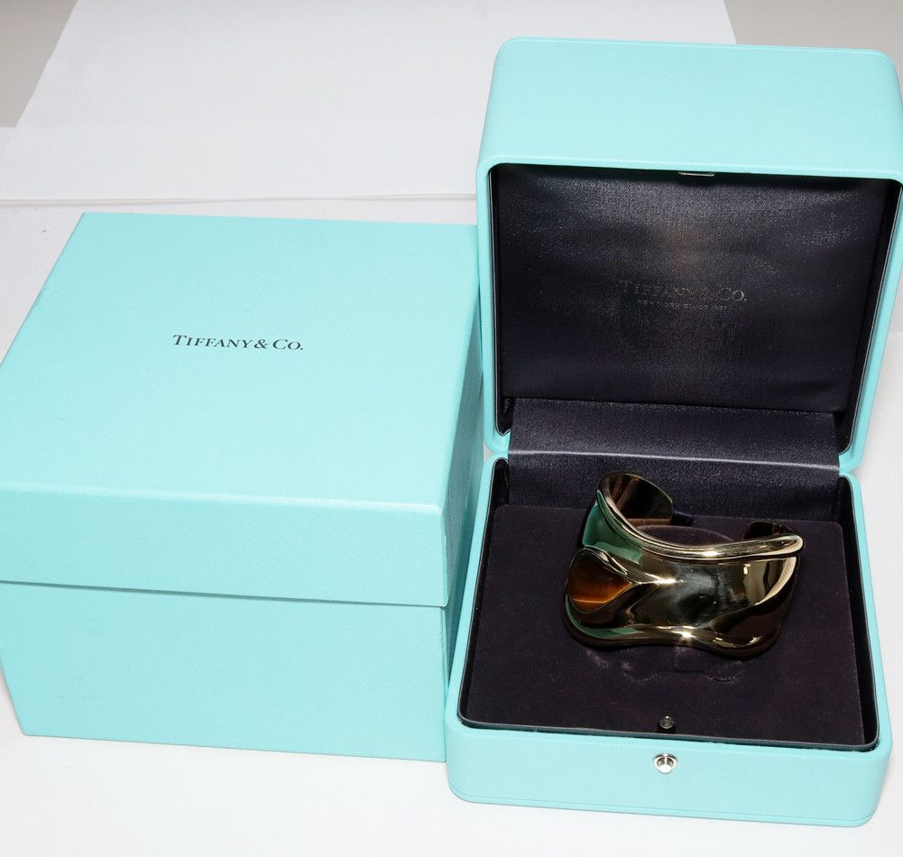 Tiffany & Co. Tiffany & Co Tiffany & Co K18YG Tiger Eye Elsa Peretti Bone Cuff Bangle Metal Bangle 2401407 in Great Condition Size ONE SIZE - 3 Thumbnail