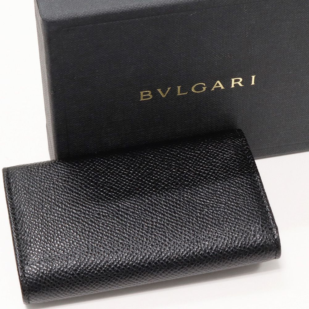 Bvlgari Bvlgari Bvlgari Grain Calf Leather 6 Key Case Black Leather Key Holder 20234 in Pristine Condition Size ONE SIZE - 2 Thumbnail