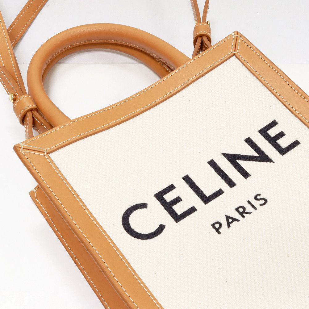 Celine Celine Celine Canvas Calfskin 2-Way Mini Vertical Cabas Tote Bag Canvas Tote Bag 193302BNZ.02NT in Pristine Condition Size ONE SIZE - 6 Thumbnail