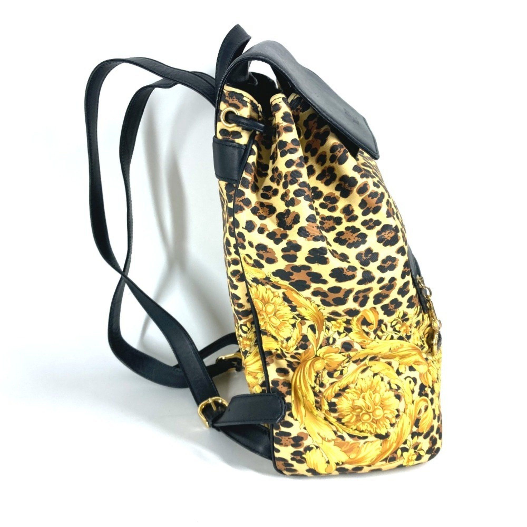 Versace VERSACE Leopard print backpack, leather, women's, yellow Size ONE SIZE - 3 Thumbnail