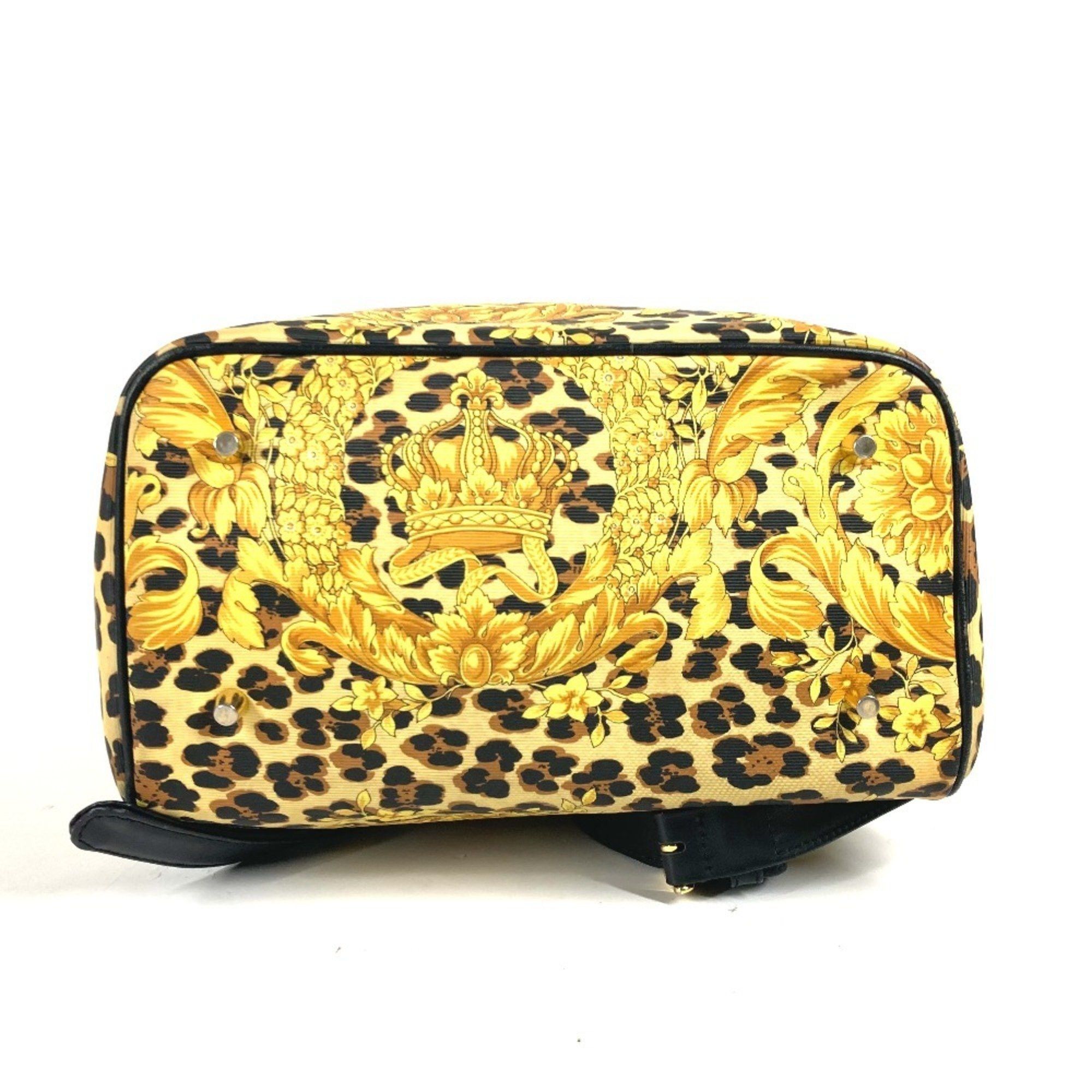 Versace VERSACE Leopard print backpack, leather, women's, yellow Size ONE SIZE - 5 Thumbnail