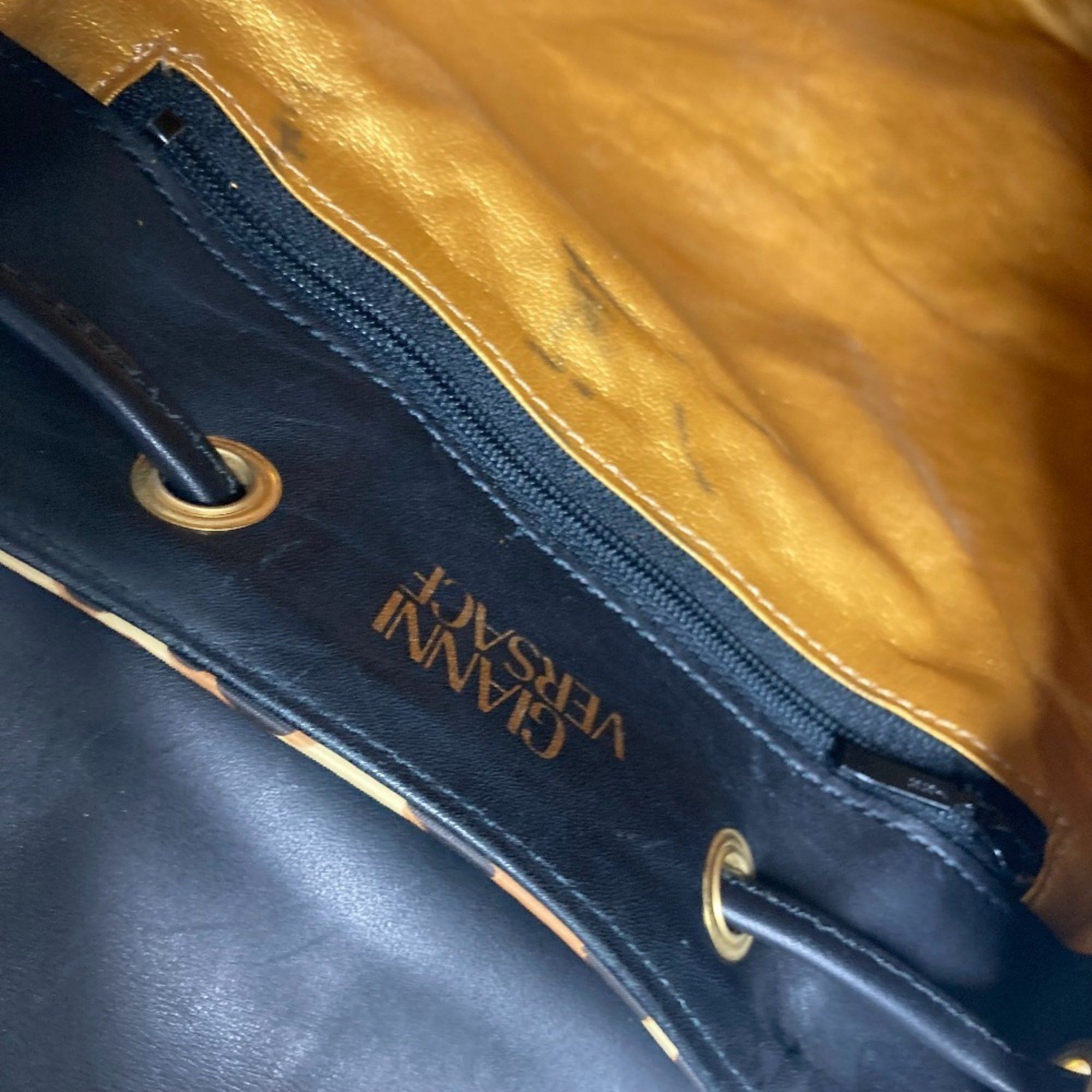 Versace VERSACE Leopard print backpack, leather, women's, yellow Size ONE SIZE - 13 Thumbnail