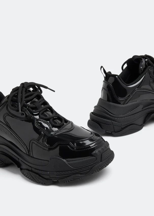Balenciaga Triple S faux patent-leather sneakers Size US 12 / EU 45 - 2 Thumbnail
