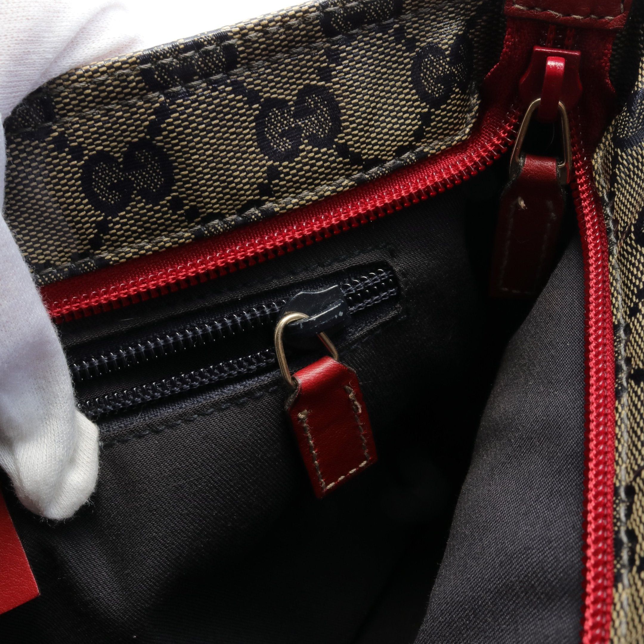 Gucci Gucci Sherry Line Gg Crystal Shoulder Bag Coated Canvas Leather Beige Navy Multicolor Size ONE SIZE - 9 Thumbnail