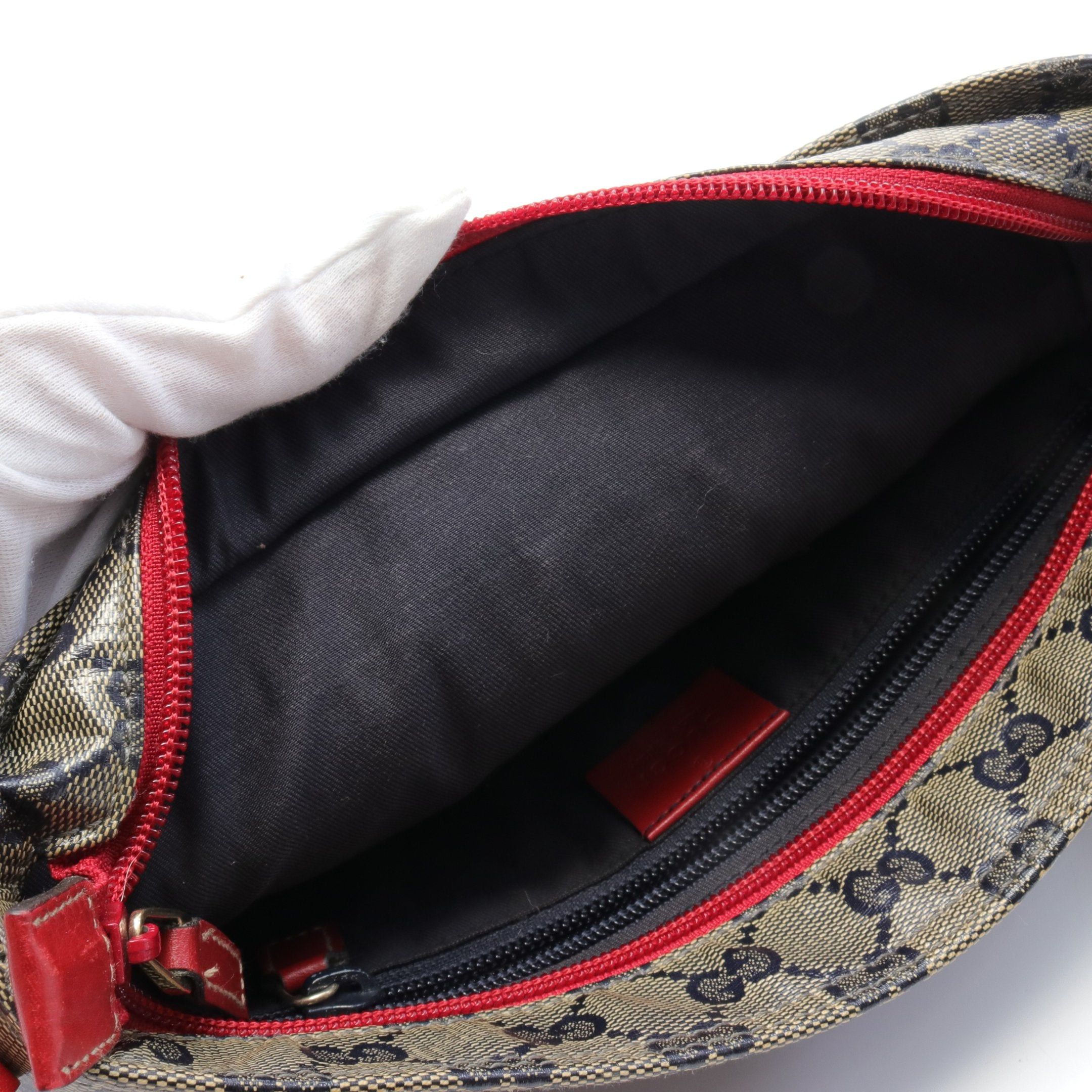 Gucci Gucci Sherry Line Gg Crystal Shoulder Bag Coated Canvas Leather Beige Navy Multicolor Size ONE SIZE - 7 Thumbnail