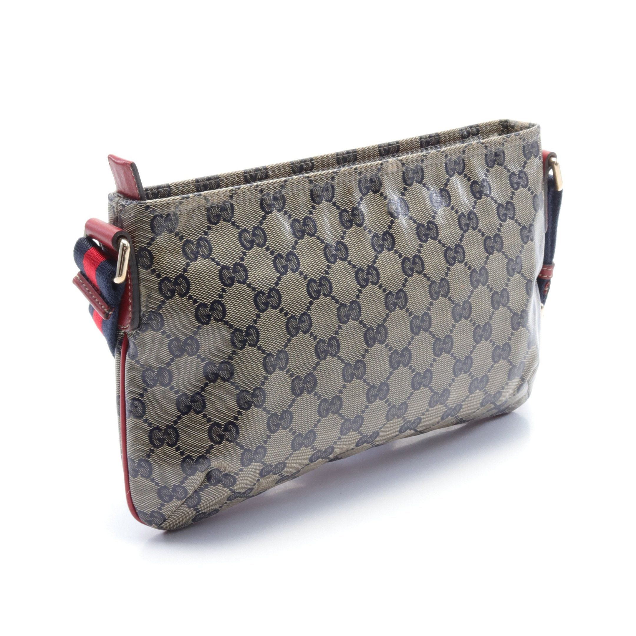 Gucci Gucci Sherry Line Gg Crystal Shoulder Bag Coated Canvas Leather Beige Navy Multicolor Size ONE SIZE - 2 Thumbnail