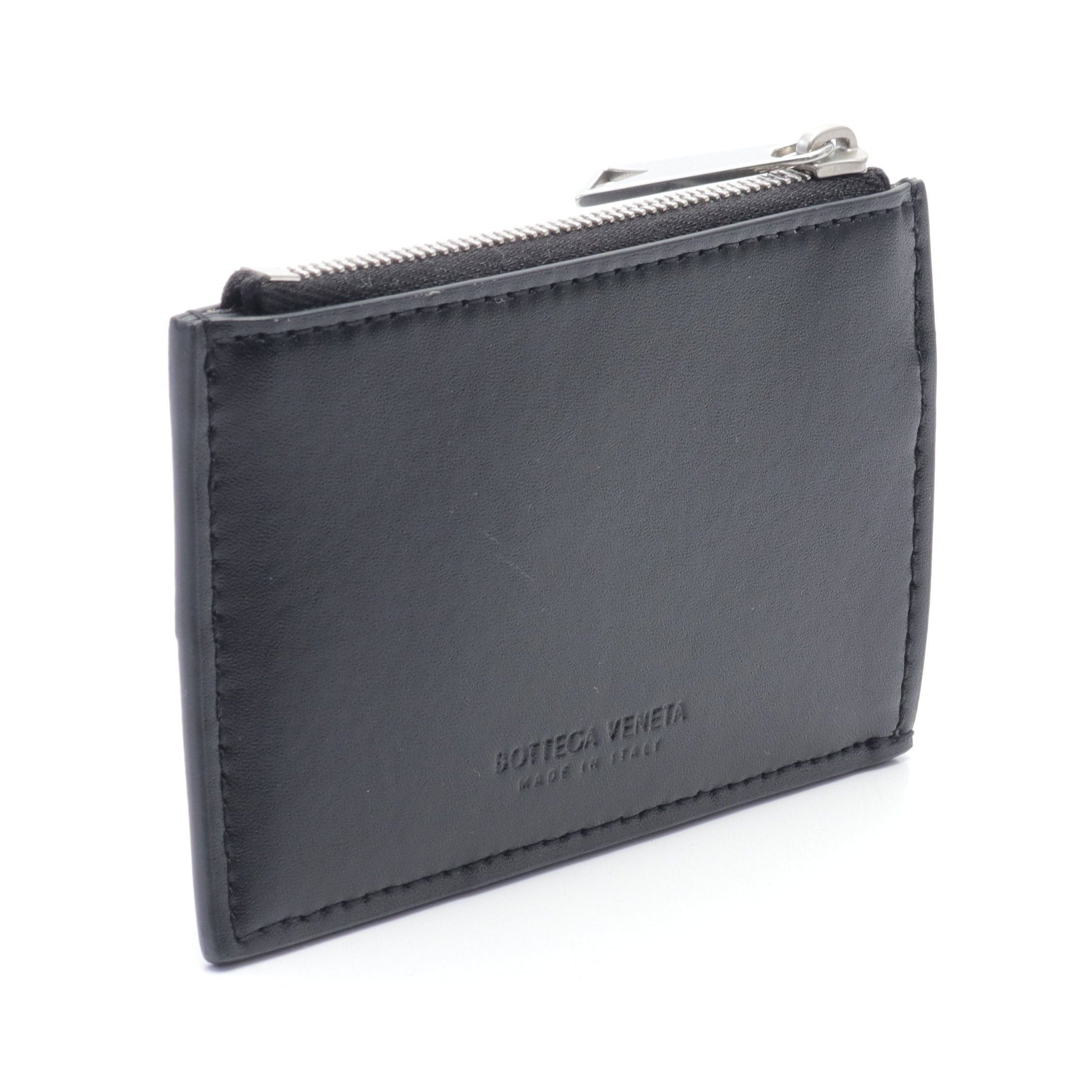 Bottega Veneta Bottega Veneta Cassette Coin Purse Leather Black With Key Ring Size ONE SIZE - 2 Thumbnail
