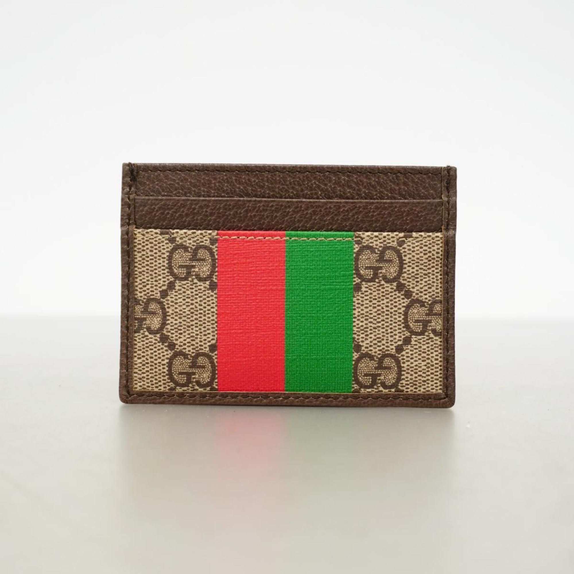 Gucci Gucci Business Card Holder GG Supreme Tiger 673002 0410 Leather Brown Men s Women s Grailed