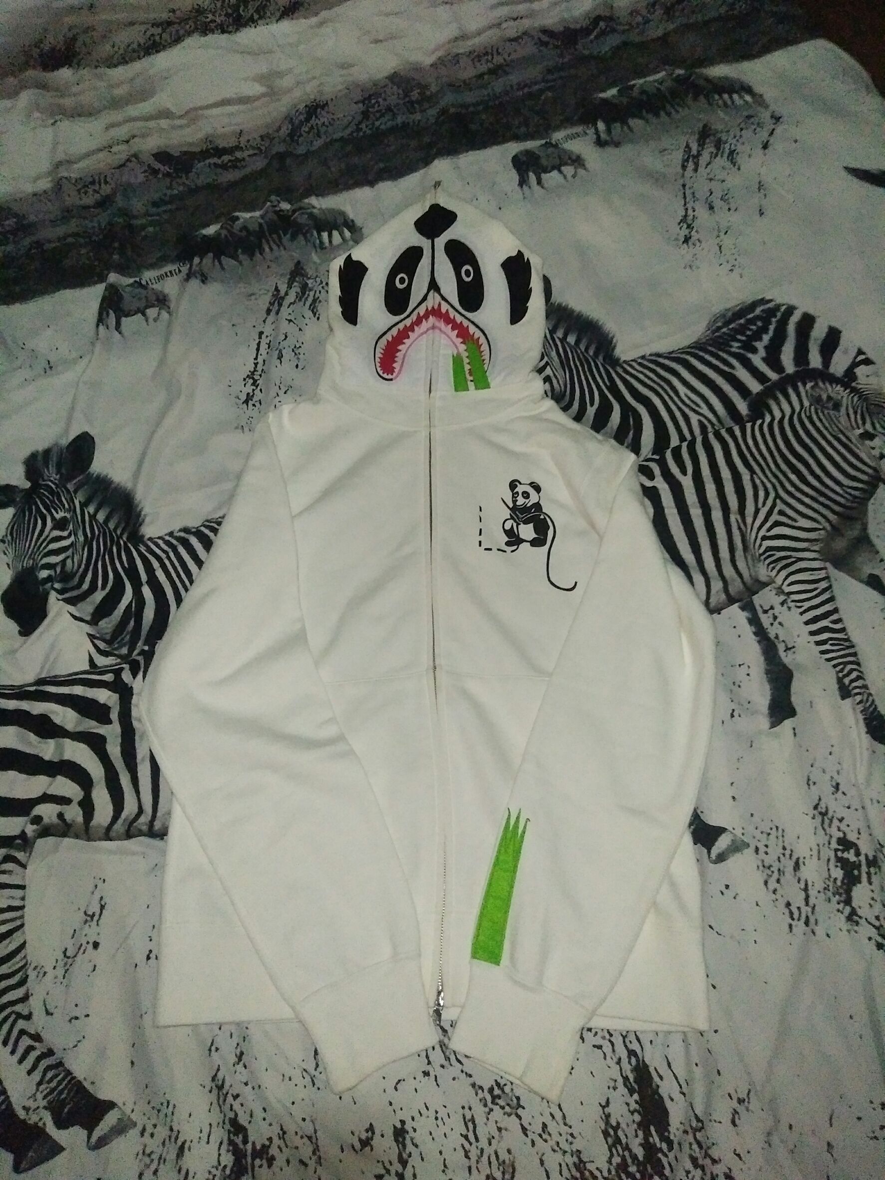 Bape Bape Panda Full Zip White Hoodie Grailed