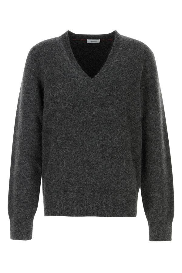 Salvatore Ferragamo Charcoal Stretch Alpaca Blend Sweater Size US L / EU 52-54 / 3 - 3 Thumbnail