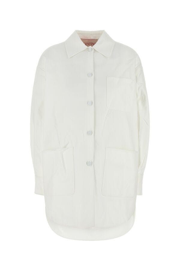 Valentino White Cotton Blend Oversize Jacket Size XS / US 0-2 / IT 36-38 - 3 Thumbnail