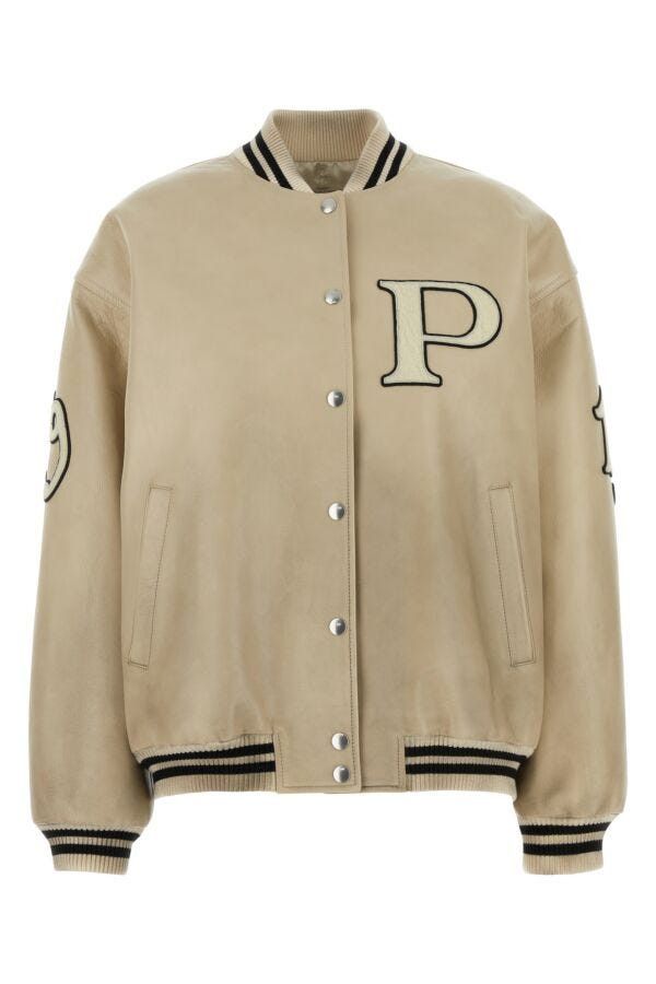 Prada Ivory Leather Bomber Jacket Size S / US 4 / IT 40 - 3 Thumbnail