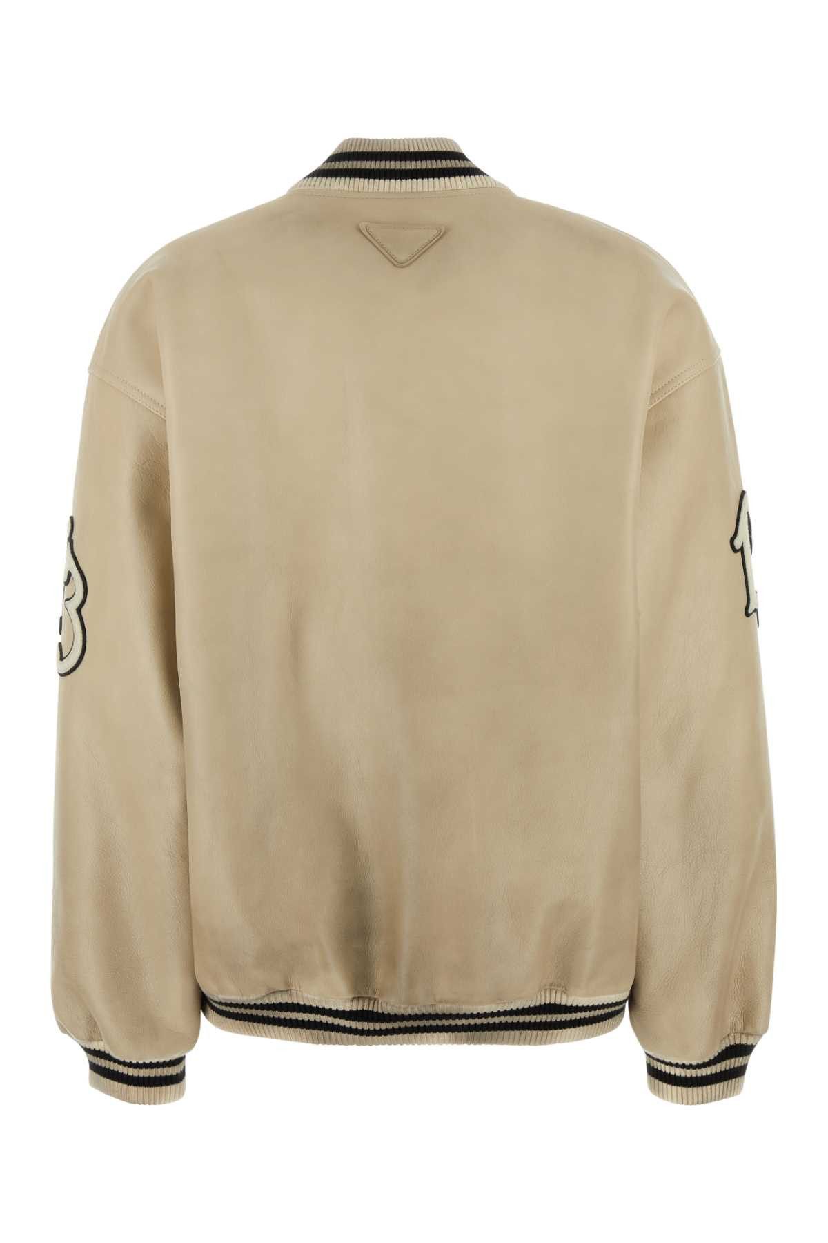 Prada Ivory Leather Bomber Jacket Size S / US 4 / IT 40 - 2 Thumbnail