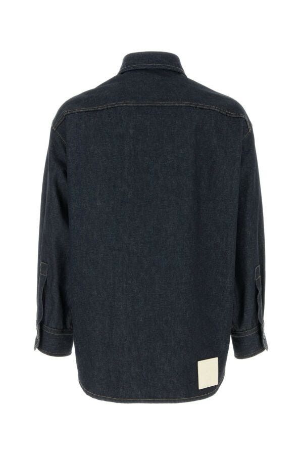 Valentino Dark Blue Denim Oversize Shirt Size US M / EU 48-50 / 2 - 4 Thumbnail